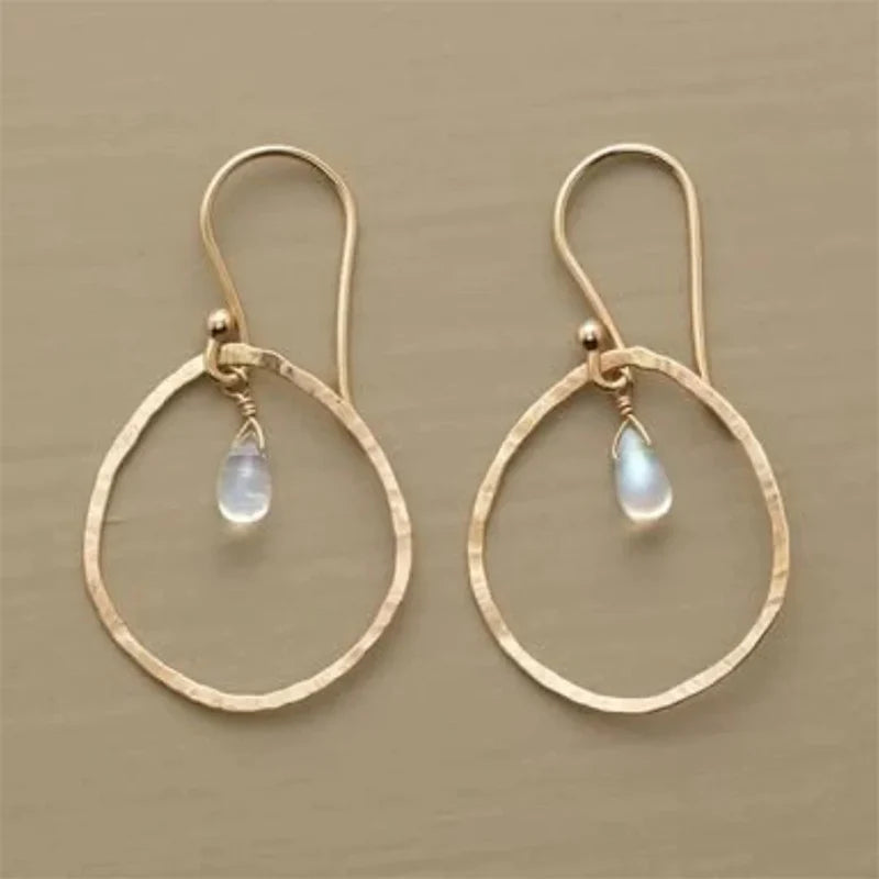 Dazzling Round Geometry Imitation Pearl Earrings